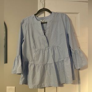 Blue and white striped blouse NWT